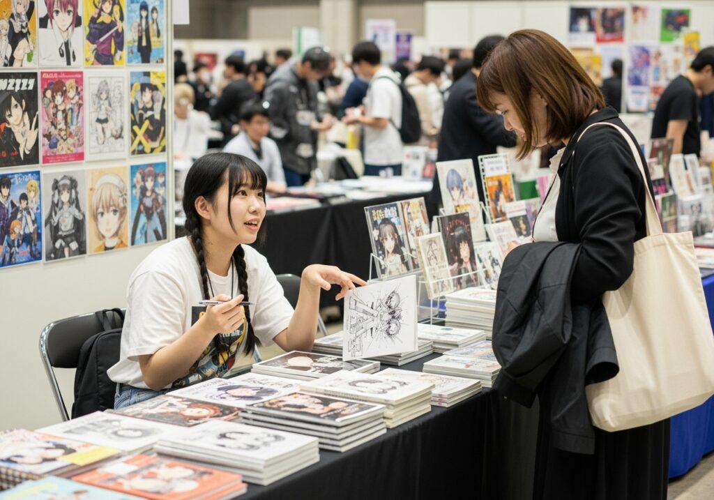 同人誌のイベント会場風景
